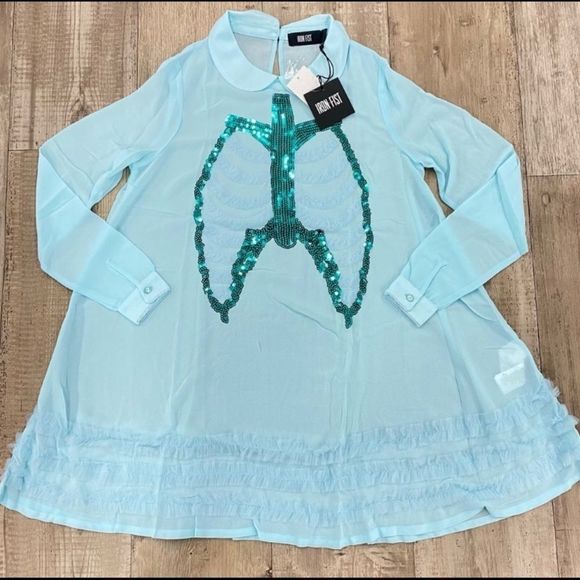 Iron Fist Dresses & Skirts - Iron Fist Dead Mermaid Walking Blue Dress Sz L and xxl